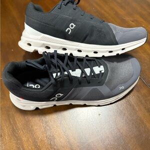 On Running Black and Gray Athletic Shoes with CloudTec Sole